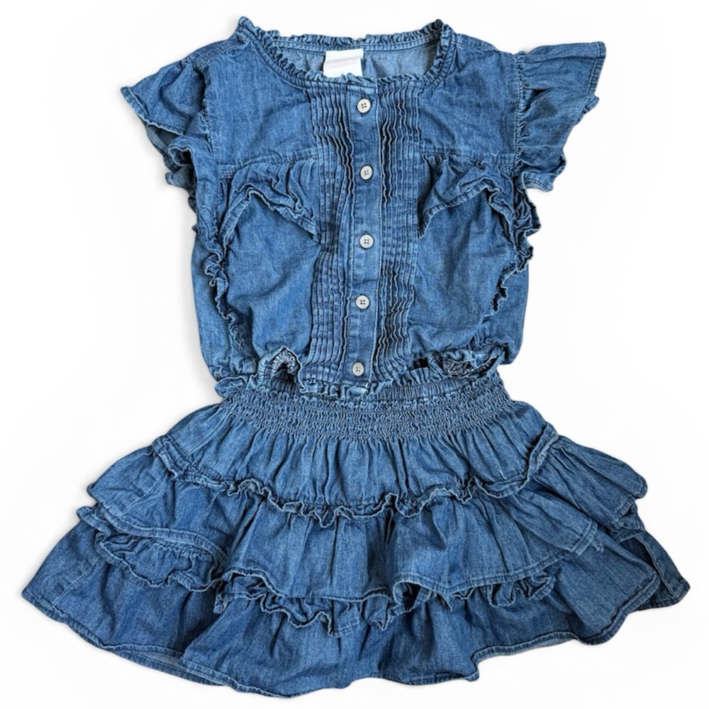 Gap x LoveShackFancy Denim Ruffle Top and Skirt Set Girls M 8-9